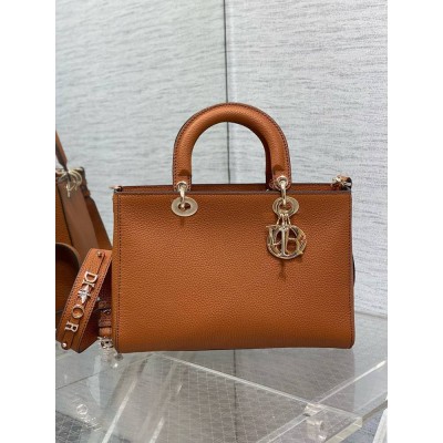 Dior Medium Lady D-Sire My ABCDior Bag in Brown Bull Leather IAMBS241064