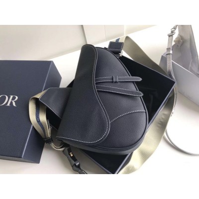 Dior Men's Saddle Belt Bag In Navy Grained Calfskin IAMBS240499