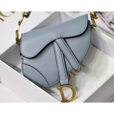 Dior Micro Saddle Bag In Cloud Blue Goatskin IAMBS241146