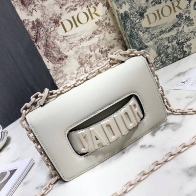 Dior Mini J'Adior Bag In White Ultra Matte Calfskin IAMBS241087