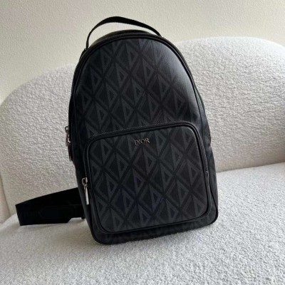 Dior Mini Rider Sling Bag In Black CD Diamond Canvas IAMBS241229