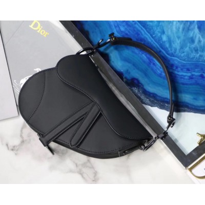 Dior Mini Saddle Bag In Black Ultra Matte Leather IAMBS241092