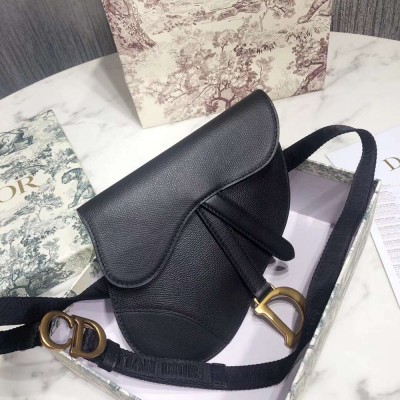 Dior Saddle Belt Bag In Black Grained Calfskin IAMBS240501