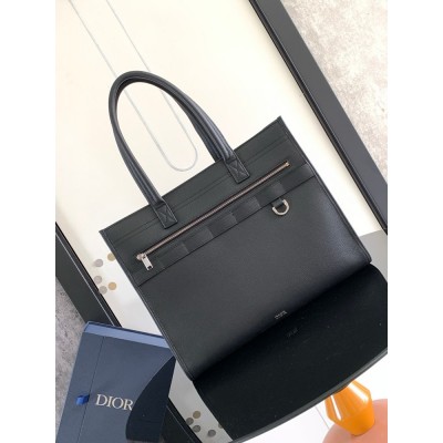 Dior Safari Tote Bag in Black Grained Calfskin IAMBS241250