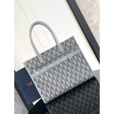 Dior Safari Tote Bag in Grey CD Diamond Canvas IAMBS241251