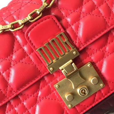 Dior Small Dioraddict Flap Bag In Cherry Lambskin IAMBS240816