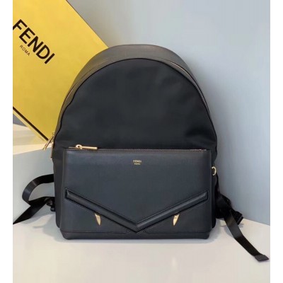 Fendi Bag Bugs Eyes Nylon And Leather Backpack IAMBS241294