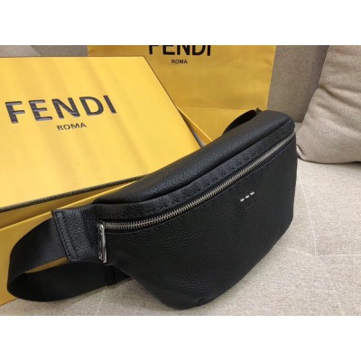 Fendi Belt Bag In Black Romano Leather IAMBS241364