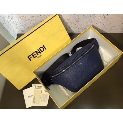 Fendi Belt Bag In Blue Romano Leather IAMBS241365