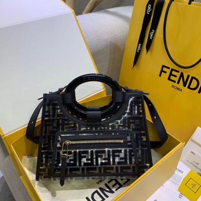 Fendi Black Small PU Runaway Shopper Bag IAMBS241578