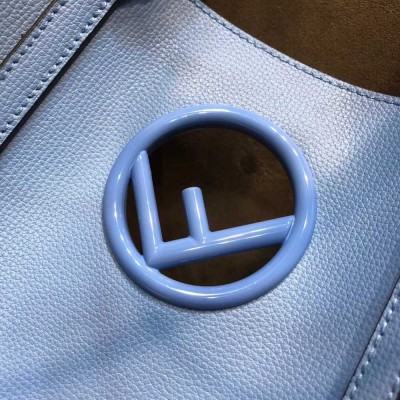 Fendi Blue Leather Logo Shopper Bag IAMBS241589