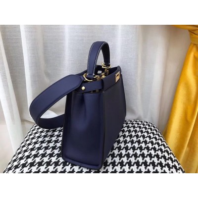 Fendi Blue Peekaboo Medium Bag With Pequin Motif IAMBS241534