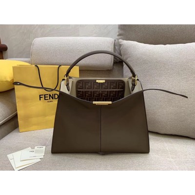 Fendi Brown Peekaboo X Lite Large Bag IAMBS241535