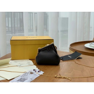 Fendi First Nano Charm Bag In Black Nappa Leather IAMBS241400