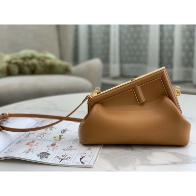 Fendi First Small Bag In Brown Nappa Leather IAMBS241405