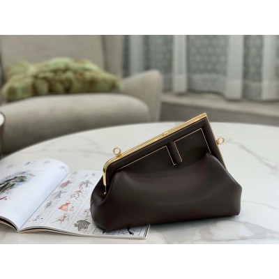 Fendi First Small Bag In Chocolate Nappa Leather IAMBS241406