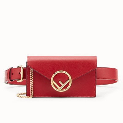 Fendi Kan I F Belt Bag In Red Calfskin IAMBS241459