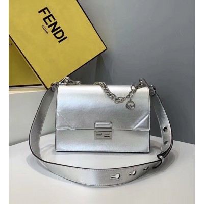 Fendi Kan U Bag In Mirror-effect Silver Leather IAMBS241482