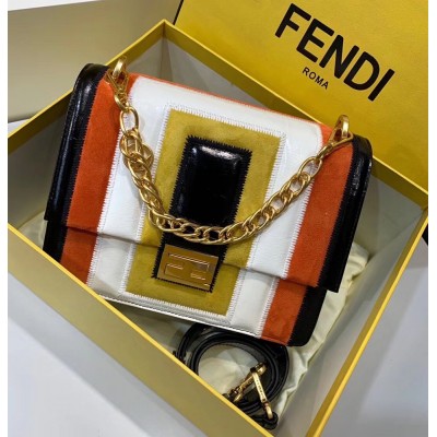 Fendi Kan U Bag In Multicolor Leather and Suede IAMBS241483