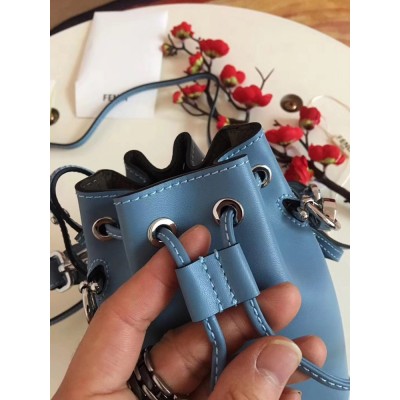 Fendi Mon Tresor Mini Bucket Bag In Blue Calfskin IAMBS241646