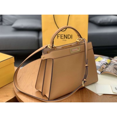Fendi Peekaboo ISeeU Medium Bag In Beige Leather IAMBS241442