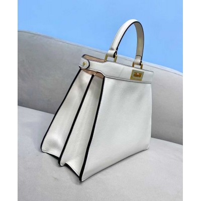Fendi Peekaboo ISeeU Medium Bag In White Leather IAMBS241445