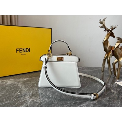Fendi Peekaboo ISeeU Petite Bag In White Nappa Leather IAMBS241449