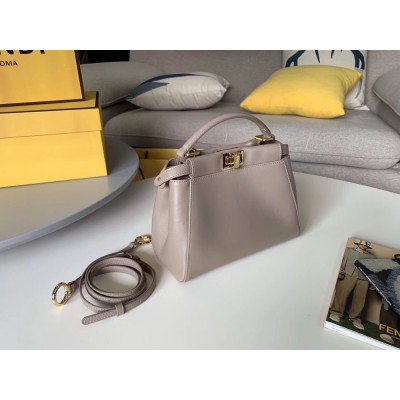 Fendi Peekaboo Mini Bag In Grey Nappa Leather IAMBS241508