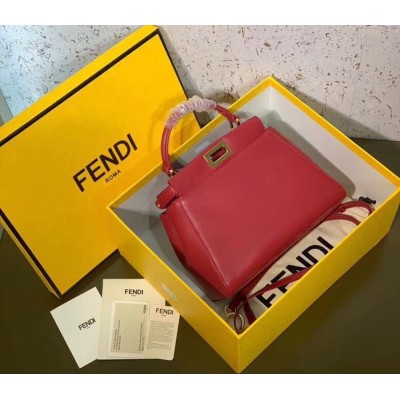 Fendi Peekaboo Mini Bag In Red Nappa Leather IAMBS241511