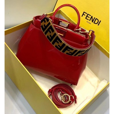 Fendi Peekaboo Mini Bag In Red Patent Calfskin IAMBS241512