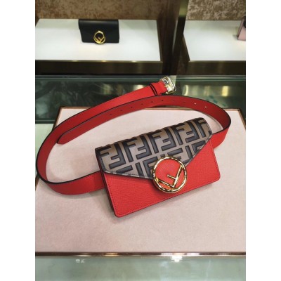 Fendi Red Kan I F Belt Bag With FF Motif IAMBS241461