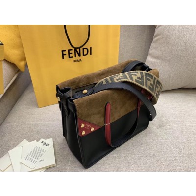 Fendi Regular Flip Tote Bag In Black Calfskin IAMBS241634