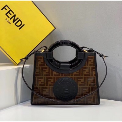 Fendi Small Runaway Shopper Bag In Brown Glazed Fabric IAMBS241583