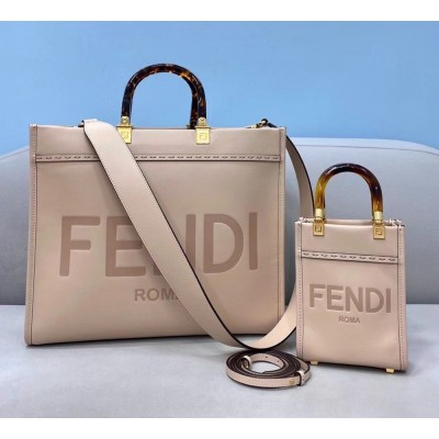 Fendi Sunshine Medium Shopper Bag In Beige Calfskin IAMBS241601