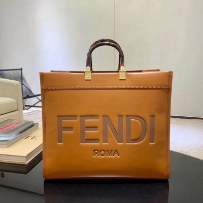 Fendi Sunshine Shopper Bag In Brown Calfskin IAMBS241607