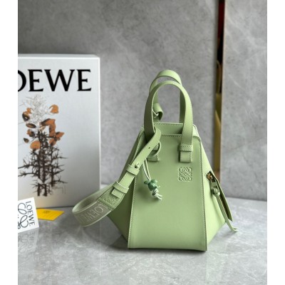 Loewe Compact Hammock Bag in Lime Green Satin Calfskin IAMBS241757