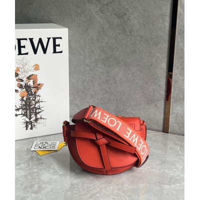 Loewe Gate Dual Mini Bag in Sunrise Orange Calfskin IAMBS241736
