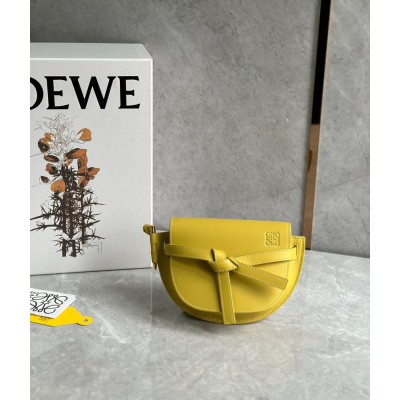 Loewe Gate Dual Mini Bag in Yellow Calfskin IAMBS241737