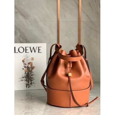 Loewe Medium Balloon Bucket Bag In Camel Calfskin IAMBS241672