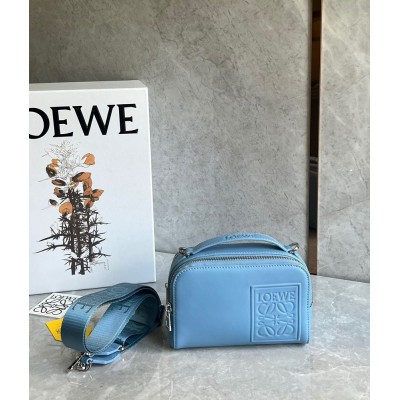 Loewe Mini Camera Crossbody Bag in Blue Calfskin IAMBS241691