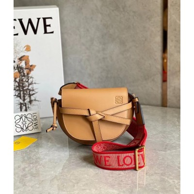 Loewe Mini Gate Dual Bag In Brown Calfskin IAMBS241742
