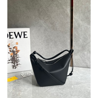 Loewe Mini Hammock Hobo Bag in Black Calfskin IAMBS241774