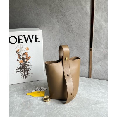 Loewe Mini Pebble Bucket Bag in Oak Calfskin IAMBS241678