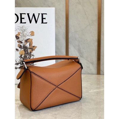 Loewe Mini Puzzle Bag In Brown Calfskin Leather IAMBS241800