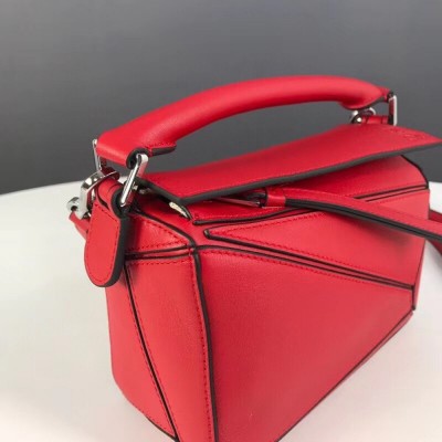 Loewe Mini Puzzle Bag In Red Calfskin Leather IAMBS241803