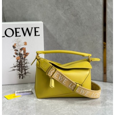 Loewe Puzzle Edge Small Bag In Yellow Satin Calfskin IAMBS241809