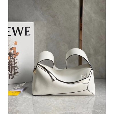 Loewe Puzzle Hobo Bag In White Nappa Calfskin IAMBS241788