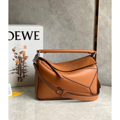 Loewe Puzzle Medium Bag In Brown Classic Calfskin IAMBS241811