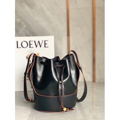 Loewe Small Balloon Bucket Bag In Black Calfskin IAMBS241681
