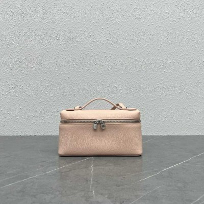 Loro Piana Extra Pocket Pouch L19 in Pink Grained Leather IAMBS241907